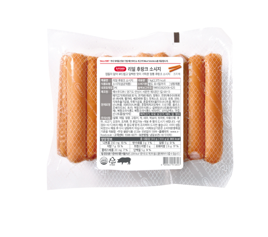 에쓰푸드 리얼후랑크 소시지1kg 부드러운 식감 구이 볶음 삶은 요리